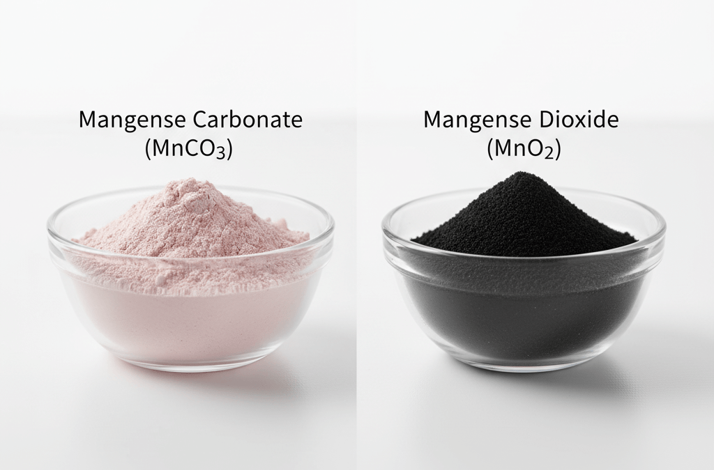 Manganese Carbonate vs Manganese Dioxide – Key Differences