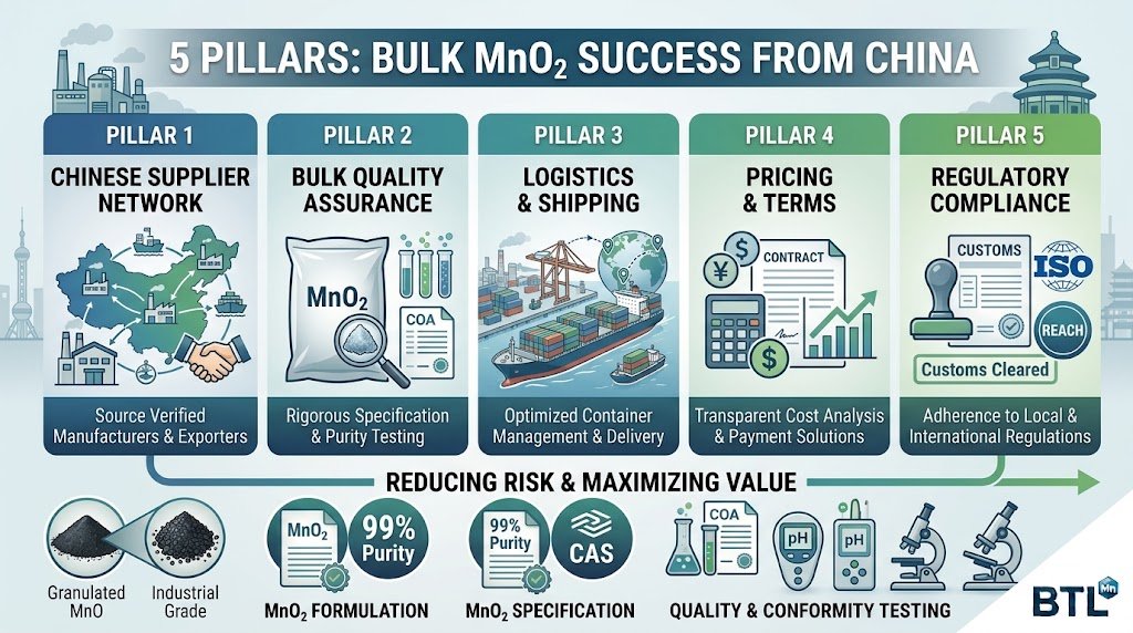 Buying MnO₂ in Bulk From China: 5 Pillars