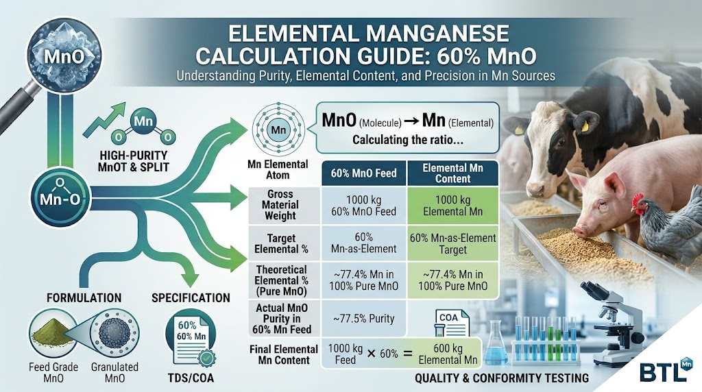  How Much Elemental Manganese Is in 60% Manganese Oxide (MnO)?
